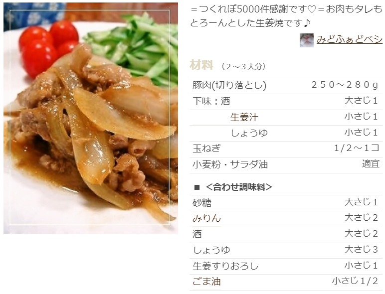 殿堂 生姜焼きレシピ 人気1位は つくれぽ1000超えの絶品だけ集めました ぬくとい